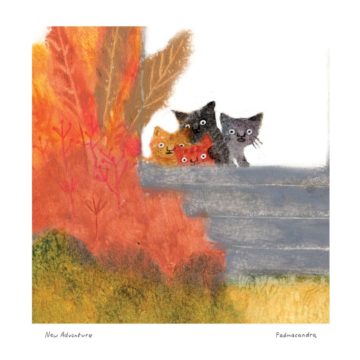 Padmacandra New Adventure Kittens Pad1 Mistletoe Card