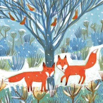 Christmas Card Pack Foxes