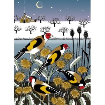 Goldfinches Snow Card