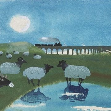 Sg380 Mary Fedden Sheep And Train 1992 Zoom